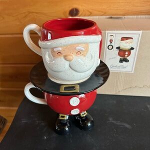 Santa Claus 🎅 Milk 🥛 and Cookies 🍪 Stackable Ceramic Mug and Plate